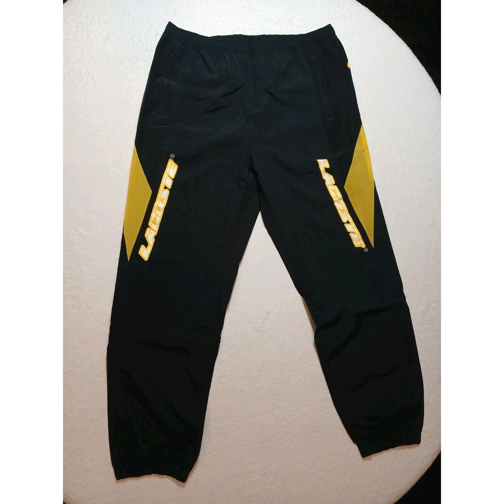 LACOSTE MENS PANTS BLACK TRACKSUIT XH0232 N07 Large Reg Fit New With Tags NWT